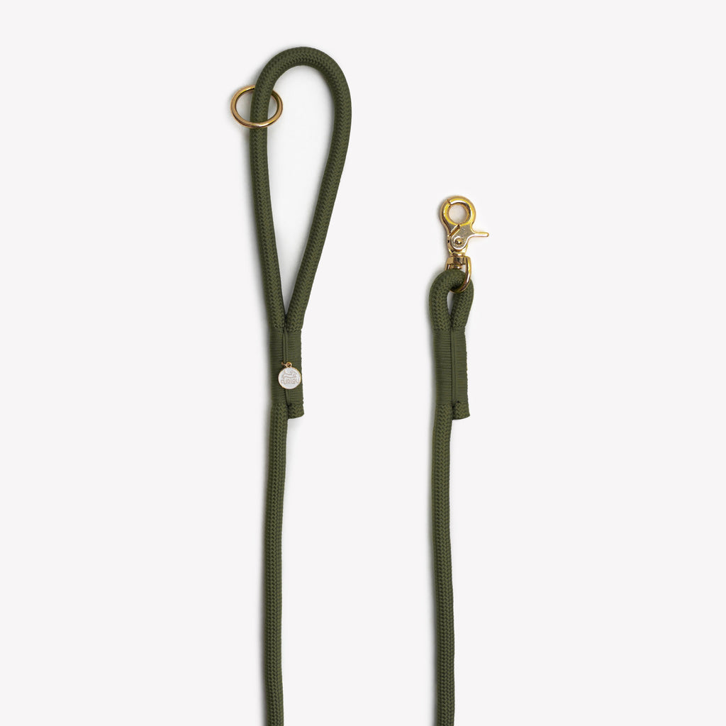 'Moss Green' - Braided Rope Leash