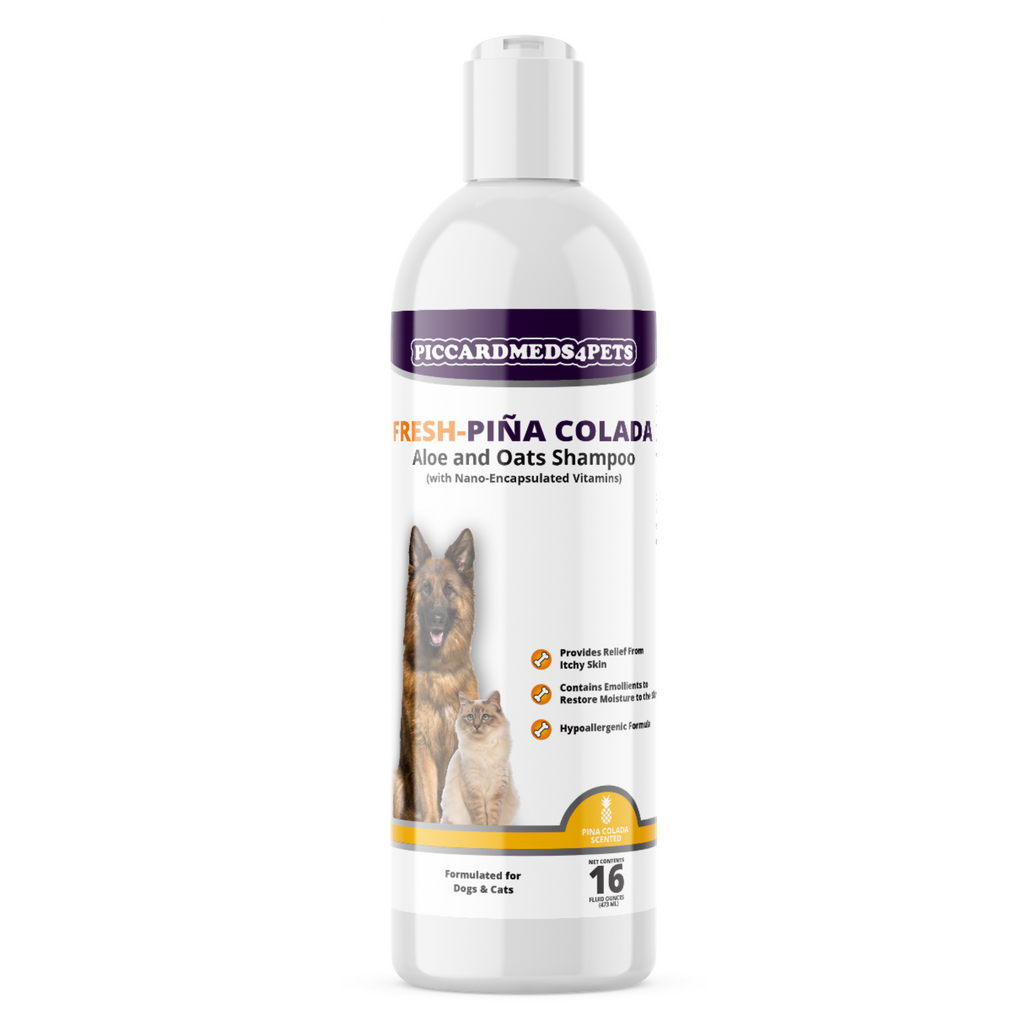 Piccardmeds4pets Fresh-Piña Colada Aloe and Oatmeal Shampoo for Pets 16 oz. + FREE Bandana!