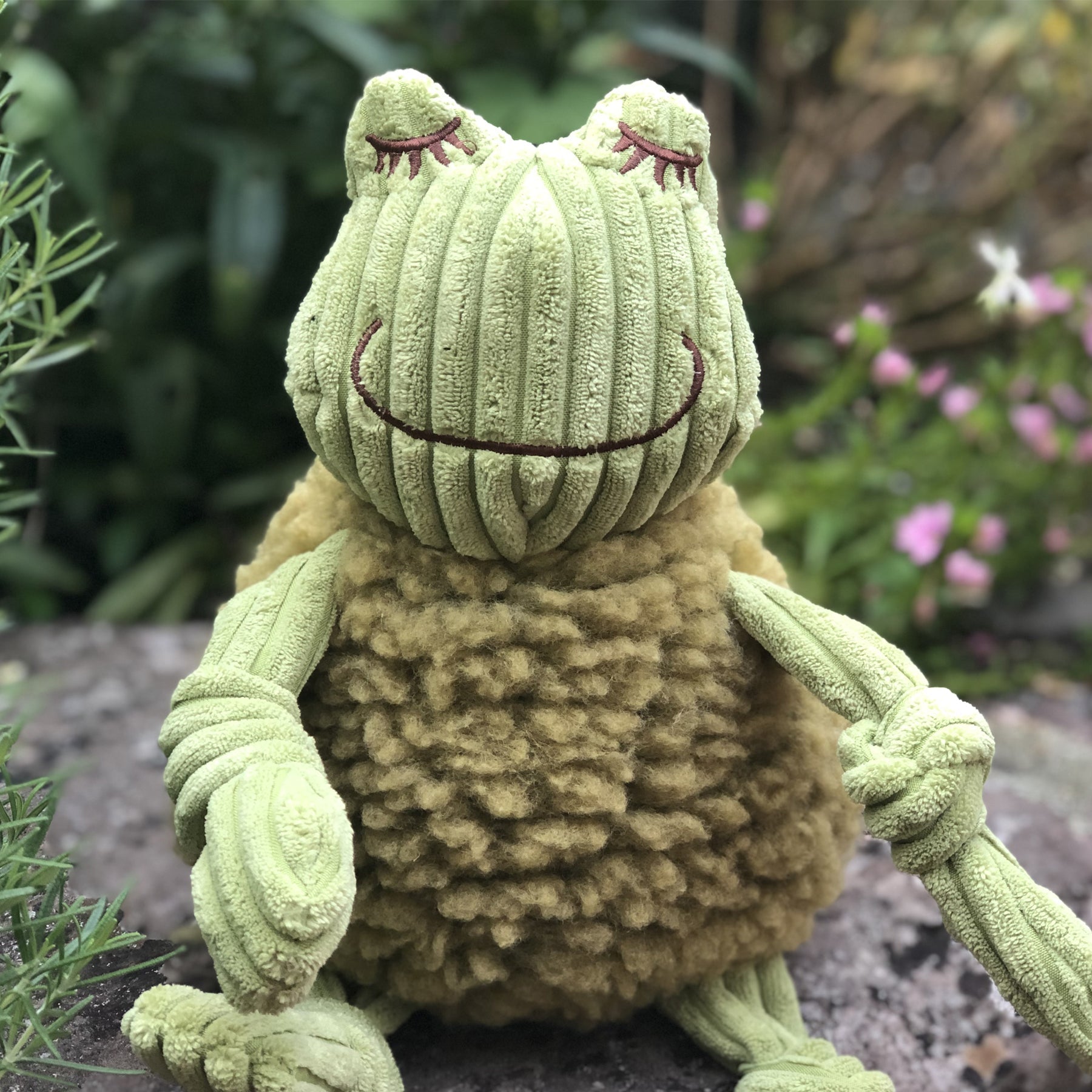 Fiona Frog HuggleFleece® FlufferKnottie™ Plush Dog Toy