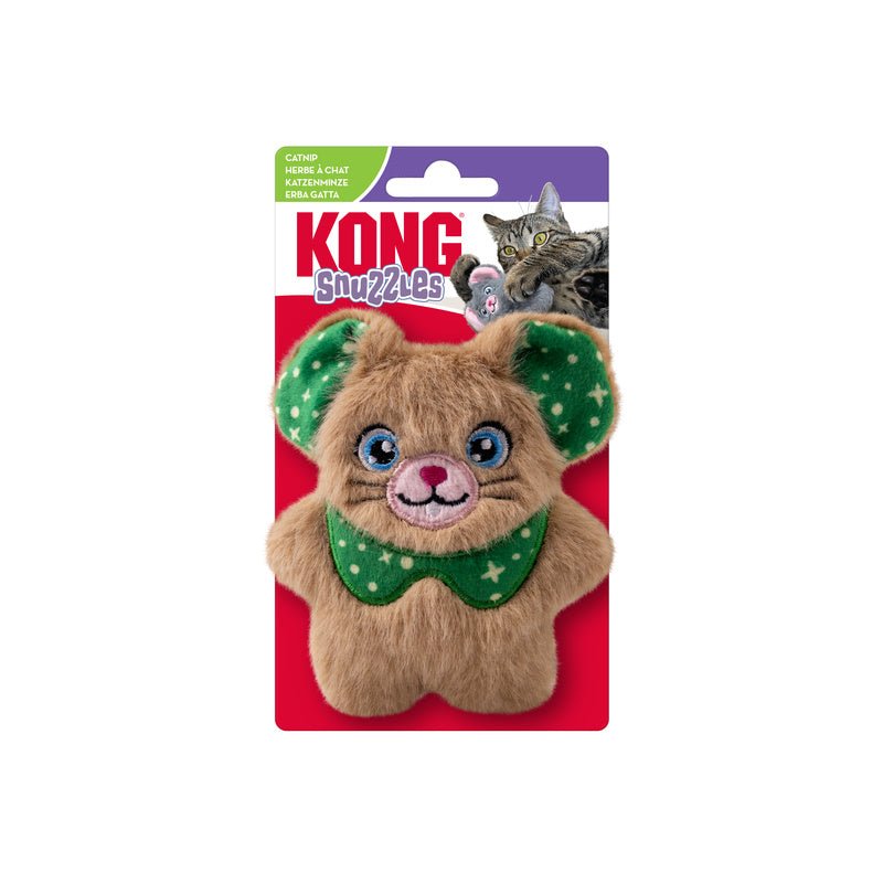 KONG Holiday Cat Snuzzles Mouse Plush Catnip Cat Toy, Assorted Colors